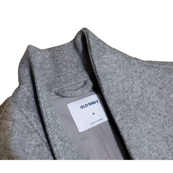 Old Navy Long Gray Pea Coat. Size M - Picture 2 of 6